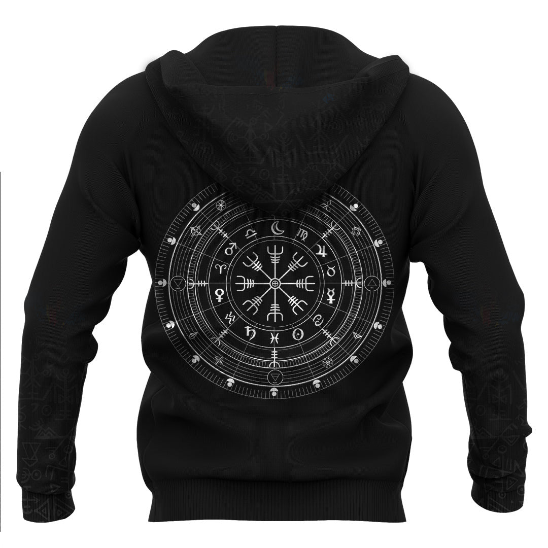 Viking Style Hoodie - The Compass Hoodie Basic A39 VKNGB