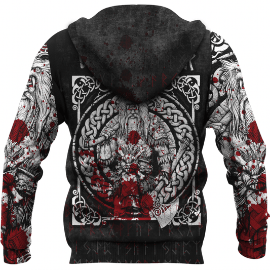 Viking Style Clothing - Berkerser Warriors Hoodie A39 VKNGB