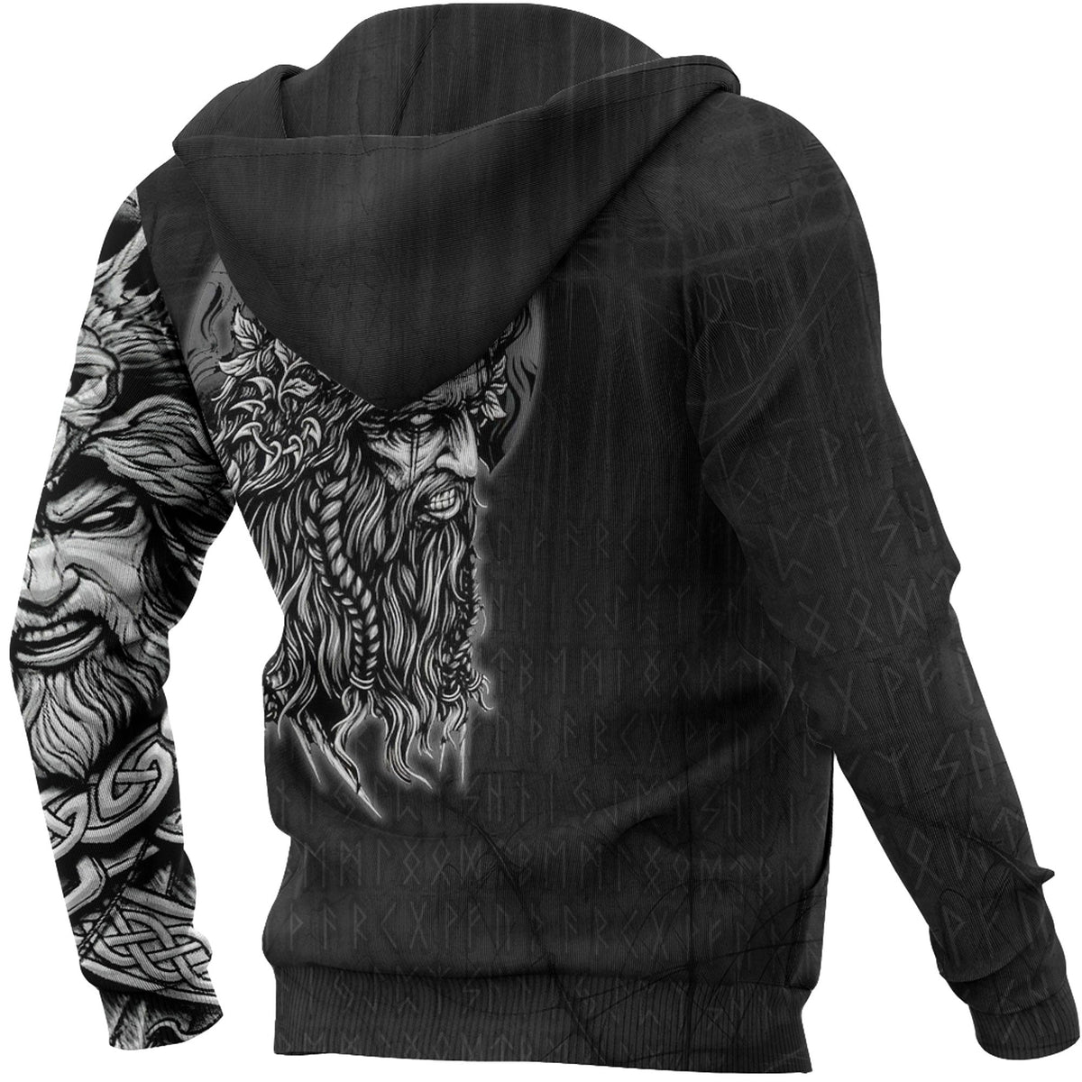 Viking Style Hoodie - Odin Circle Hoodie A39 VKNGB