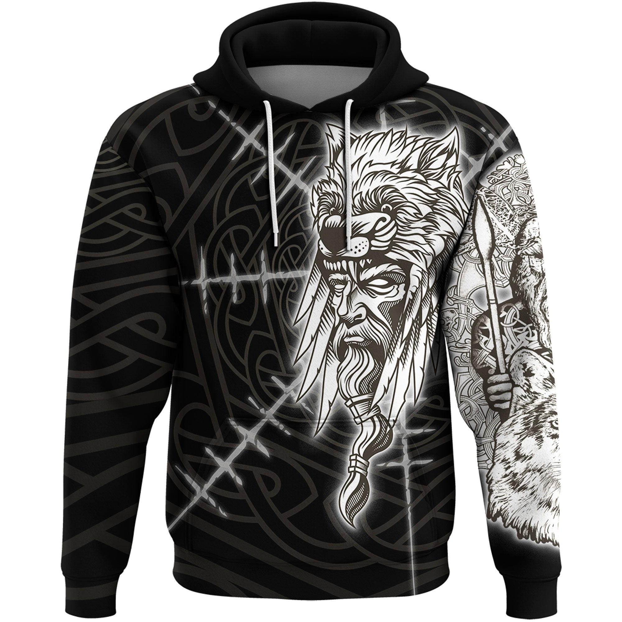 VikingStyle Hoodie - Odin Viking All Over Print Hoodie A39 VKNGB