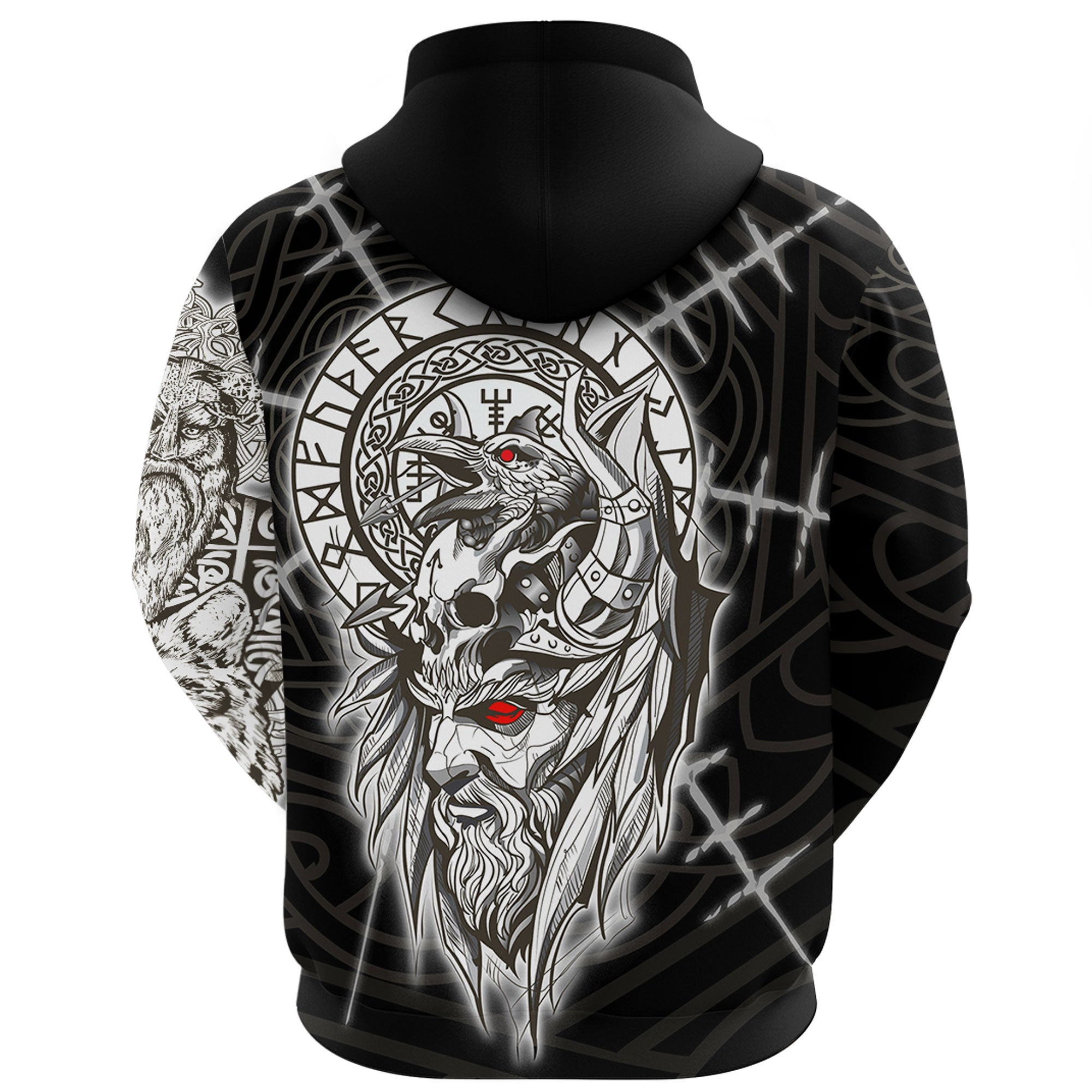 VikingStyle Hoodie - Odin Viking All Over Print Hoodie A39 VKNGB