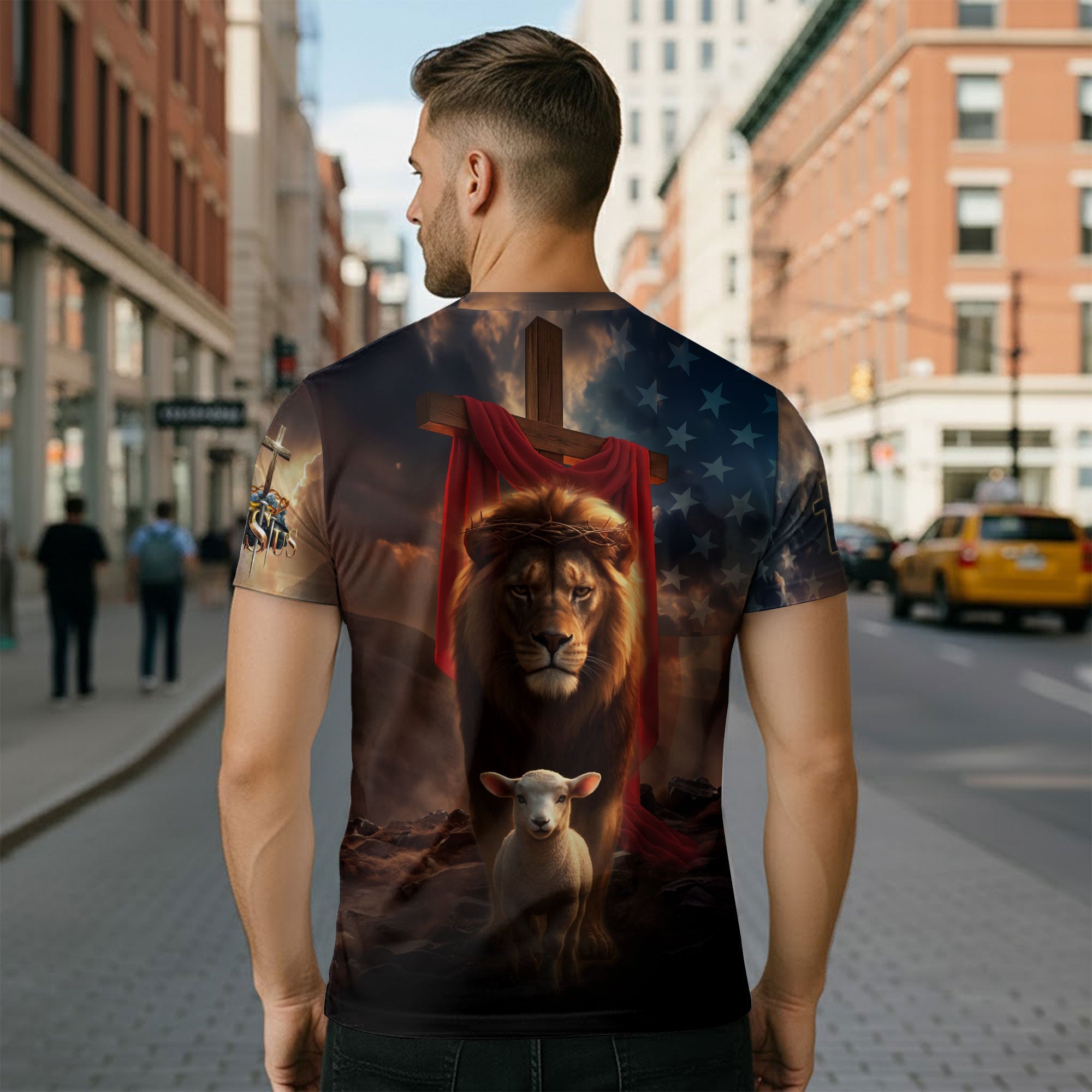 Jesus The Way The Truth The Life Lion and Lamb Christian T-Shirt