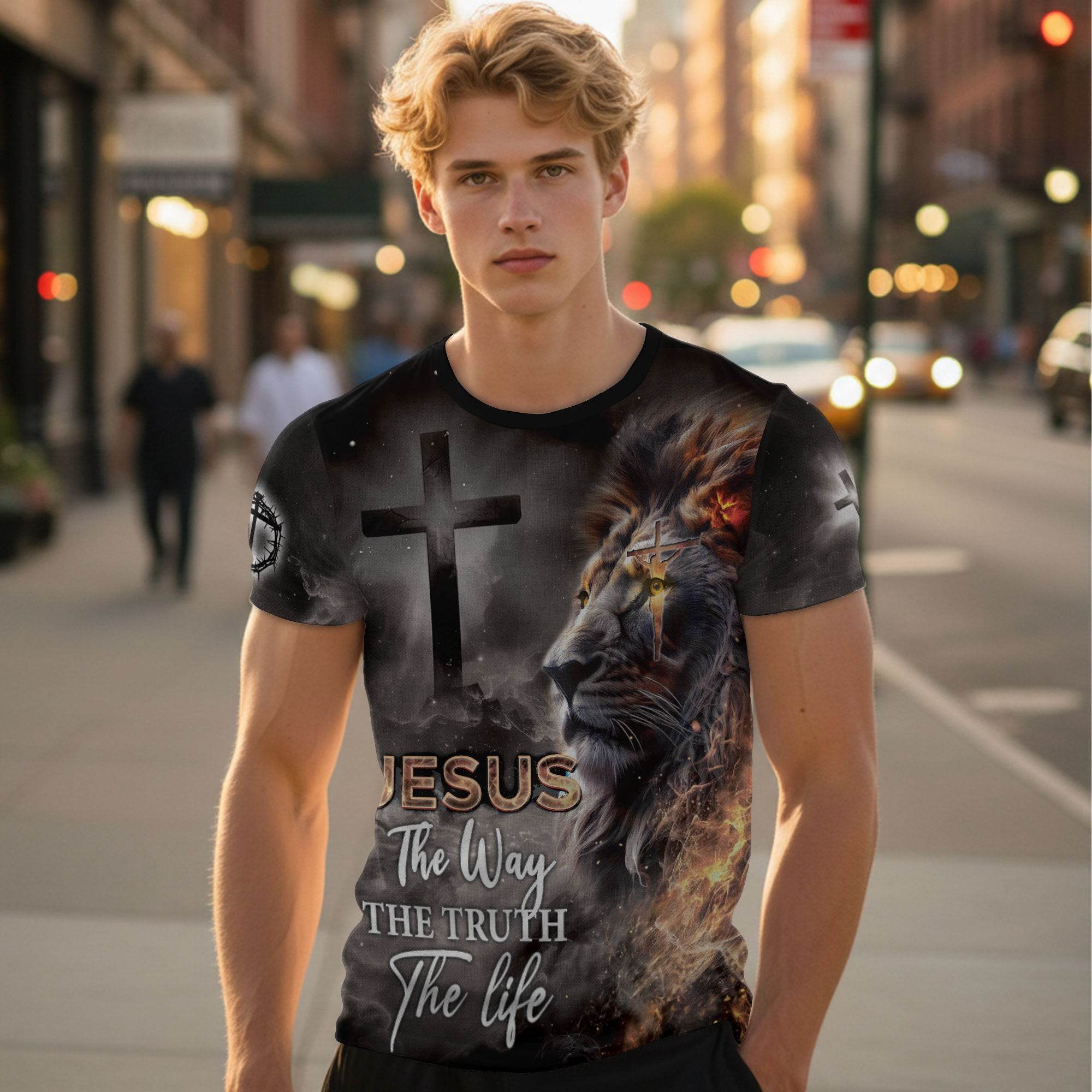 Jesus – The Way, The Truth, The Life | Lion of Judah Double-Sided Tee