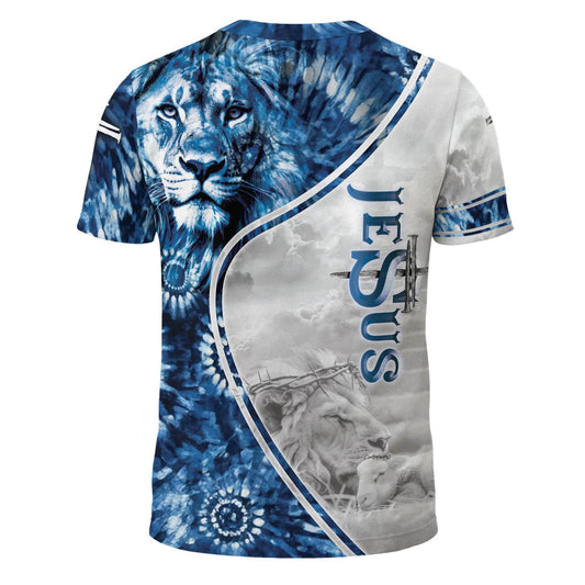 Jesus The Way The Truth The Life Bold Blue Lion Tee (2 Side Version)