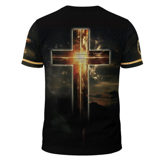Faith Over Fear Lion and Cross Double-Sided Christian T-Shirt