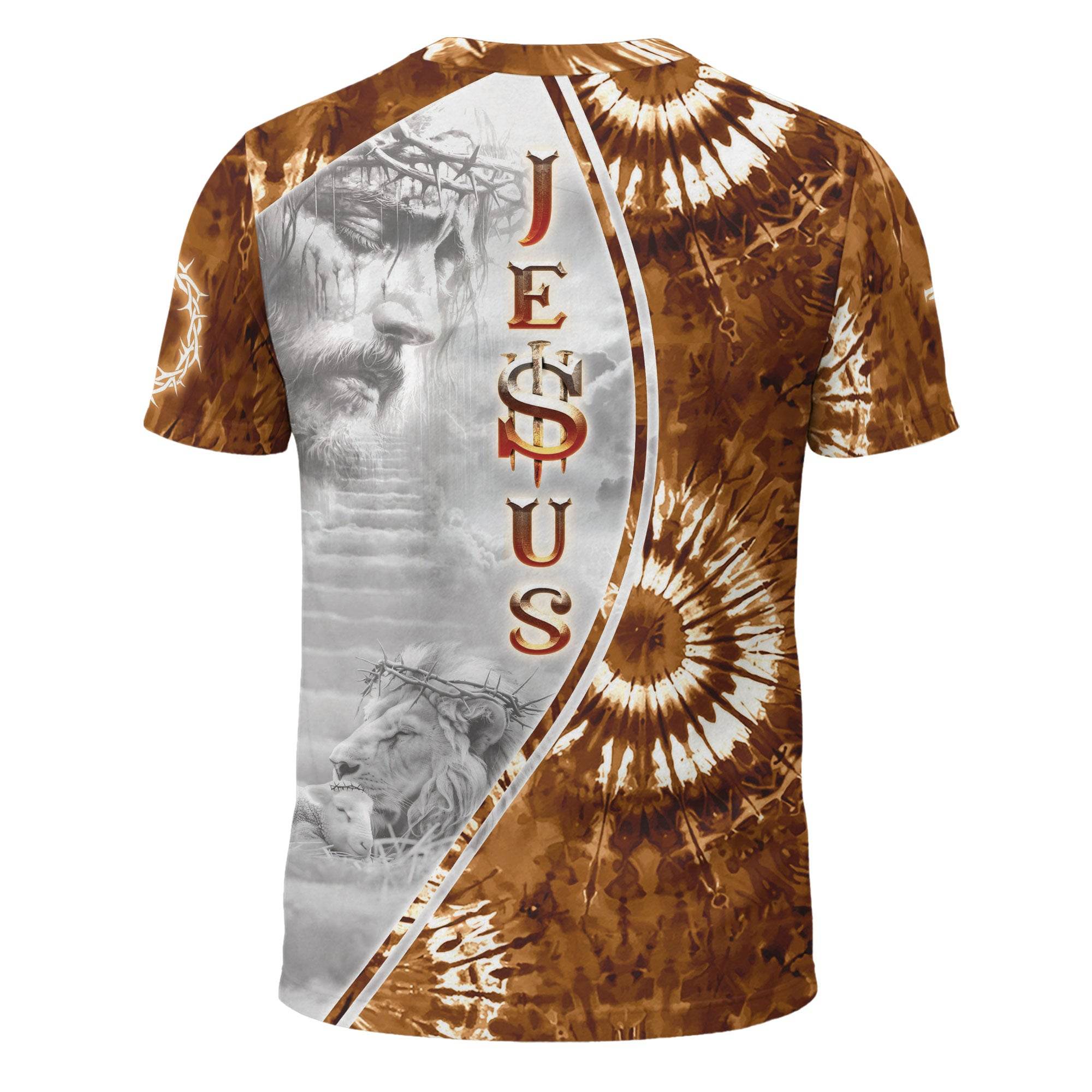 Faith Over Fear Lion & Jesus Cross Christian T-Shirt