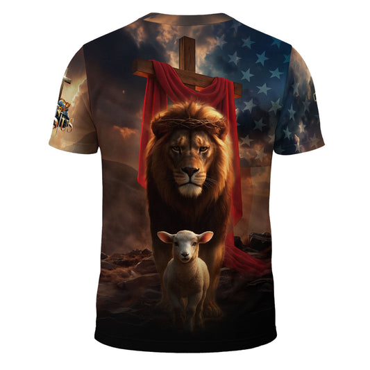 Jesus The Way The Truth The Life Lion and Lamb Christian T-Shirt