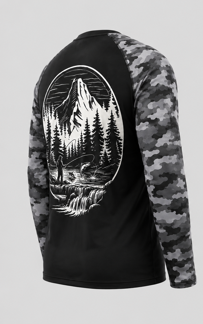 Custom Mountain Fishing Long Sleeve Shirt
