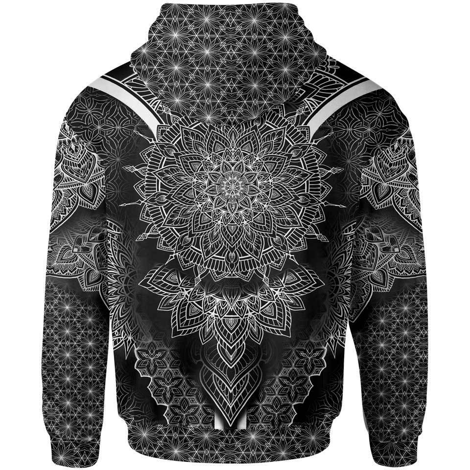 Blackout Mandala Zip Hoodie