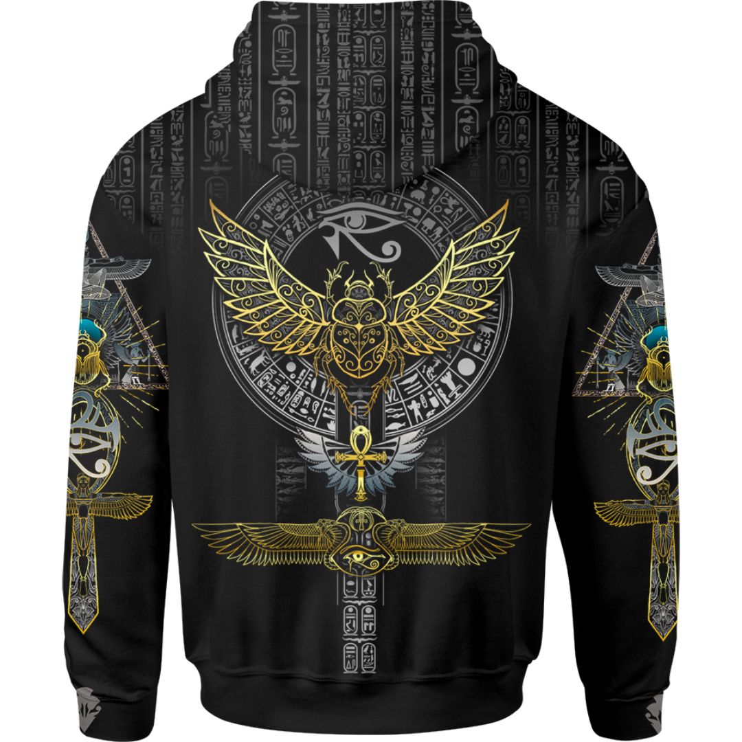 Egyptian Scarab Zip Hoodie