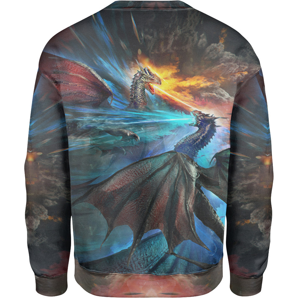 Fire and Ice Dragons Zip Hoodie