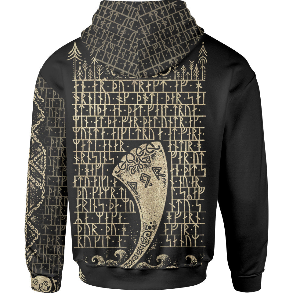 Runes of Thor Zip Hoodie - Stone Edition