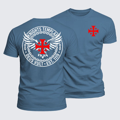Luxe Mercerized Cotton Tee -  Knights Templar Deus Vult