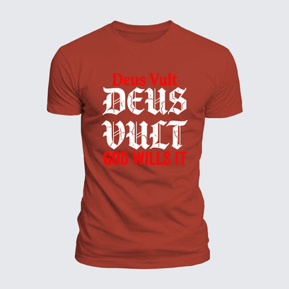 Luxe Mercerized Cotton Tee - Deus Vult: God Wills It