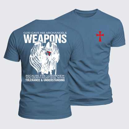 Luxe Mercerized Cotton Tee - God Gave His Archangels Weapons