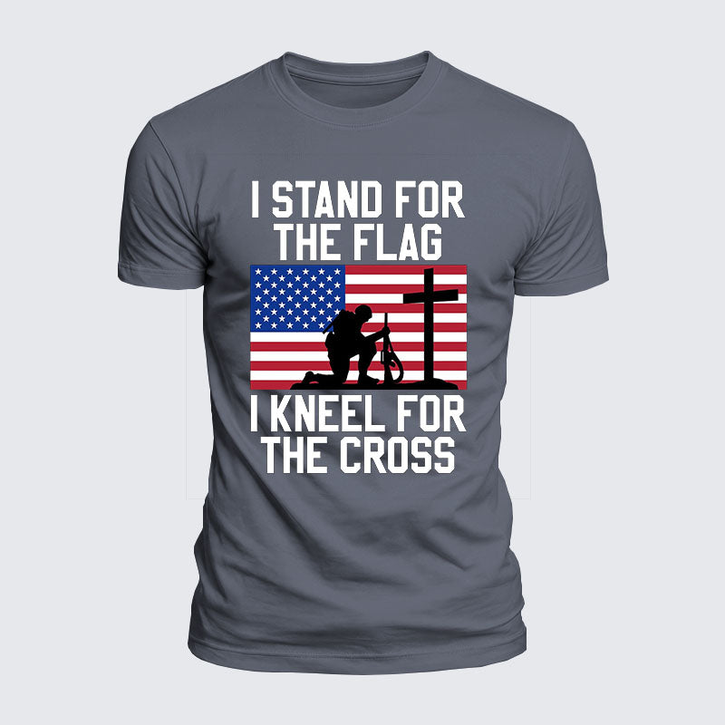Luxe Mercerized Cotton Tee - I Stand For The Flag And Kneel For The Cross