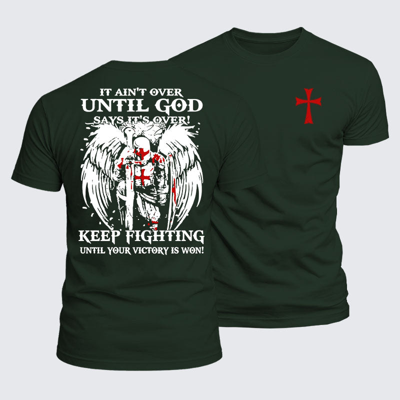 Luxe Mercerized Cotton Tee -  It Aint Over Until God Say Its Over