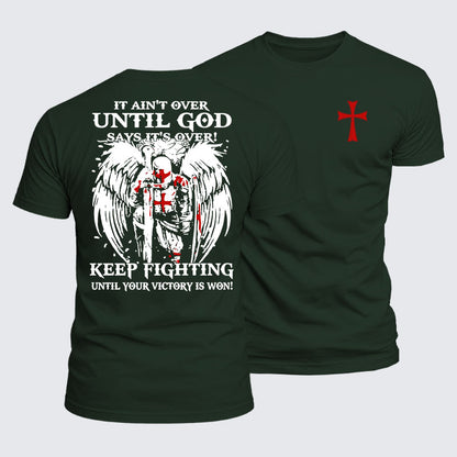 Luxe Mercerized Cotton Tee -  It Aint Over Until God Say Its Over