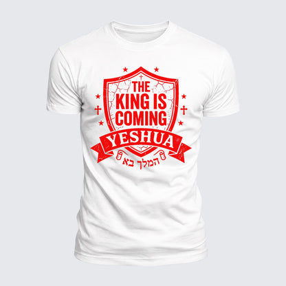 Luxe Mercerized Cotton Tee - Yeshua The King Is Coming Hebrew Name