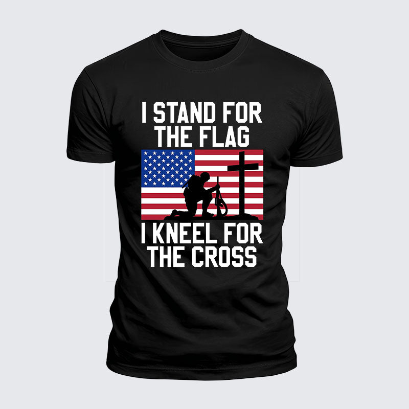 Luxe Mercerized Cotton Tee - I Stand For The Flag And Kneel For The Cross