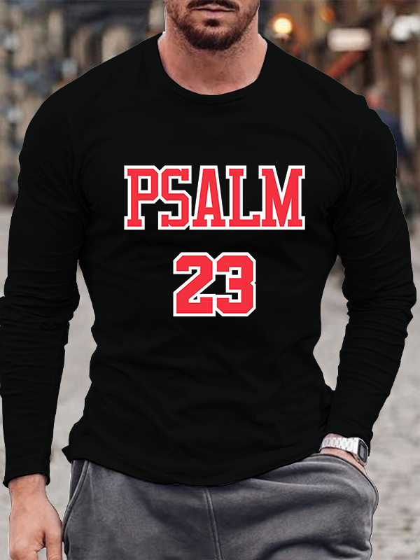 Psalm 23 Christian Cotton Long Sleeve T-Shirt