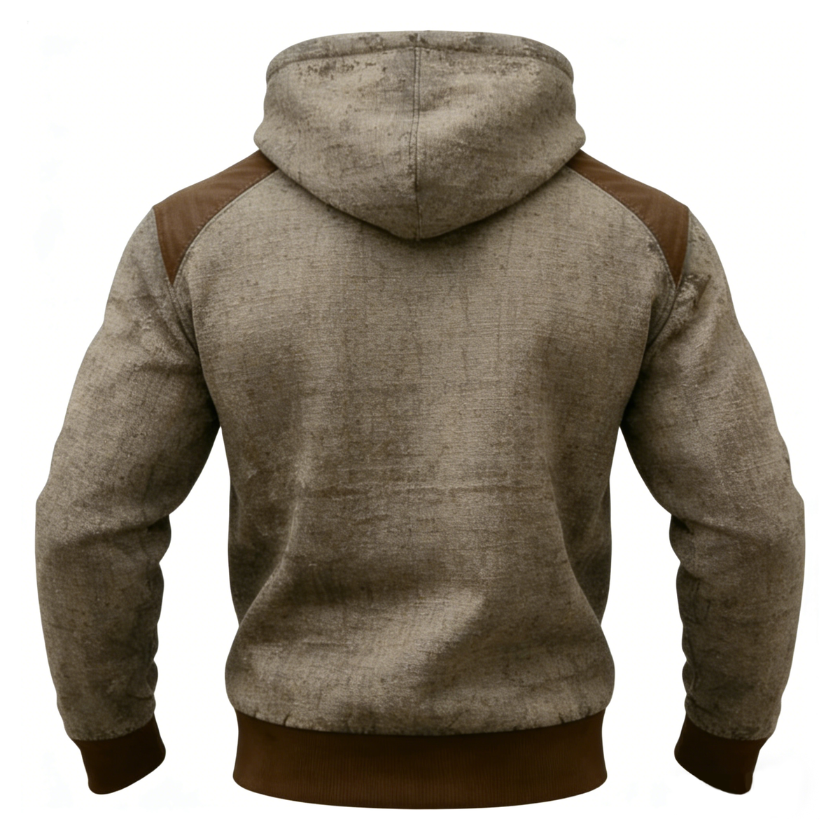 Celtic Retro Viking Hoodie with Nordic Fleece Collar & Vegvisir