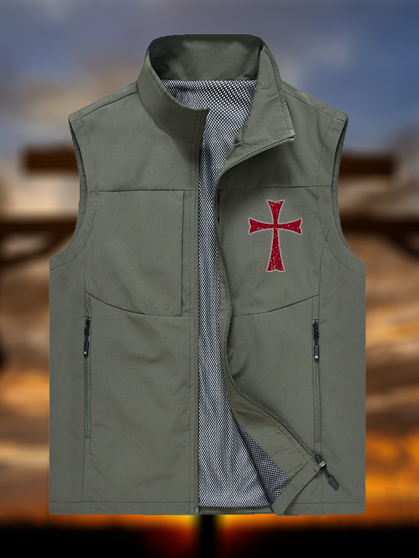 Knights Templar Crusader Cross Jesus God Christian Outdoor Quick-dry Vest