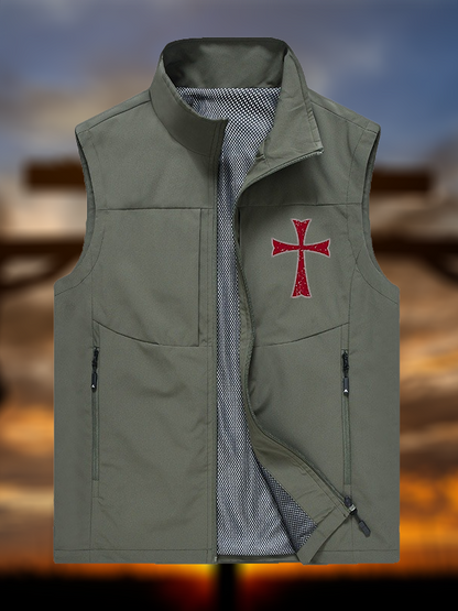 Knights Templar Crusader Cross Jesus God Christian Outdoor Quick-dry Vest