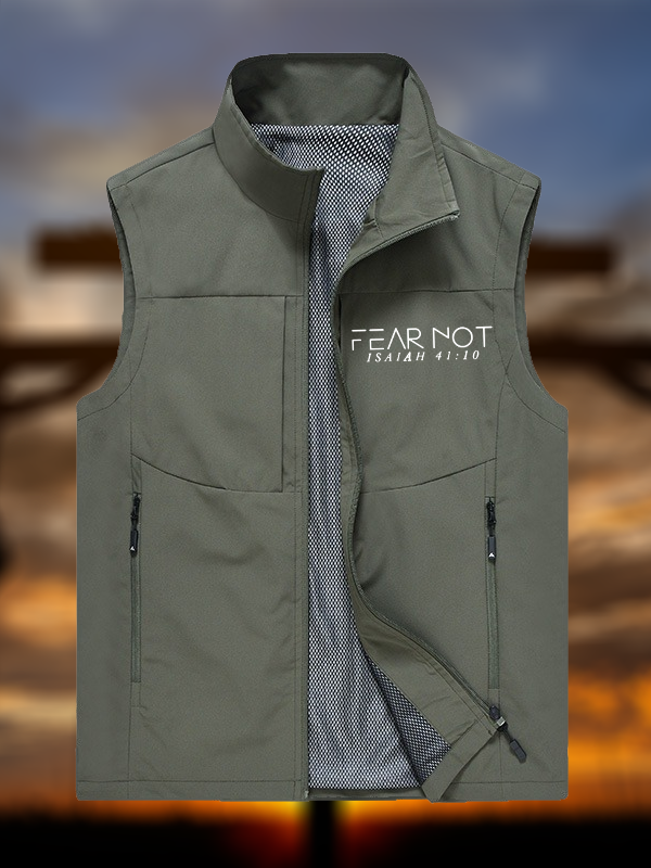 Fear Not Isaiah 41:10 Jesus God Christian Outdoor Quick-dry Vest
