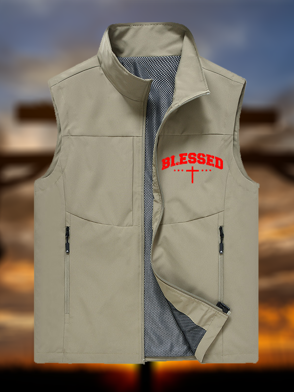 Blessed Cross Jesus God Christian Outdoor Quick-dry Vest