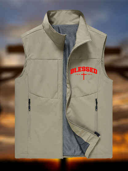 Blessed Cross Jesus God Christian Outdoor Quick-dry Vest