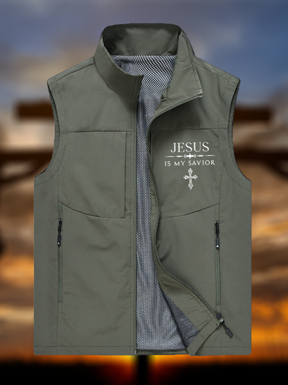 Jesus Is My Savior Jesus God Christian Outdoor Quick-dry Vest