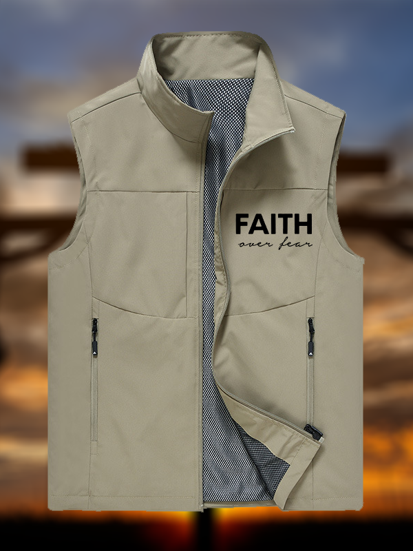 Faith over Fear Jesus God Christian Outdoor Quick-dry Vest