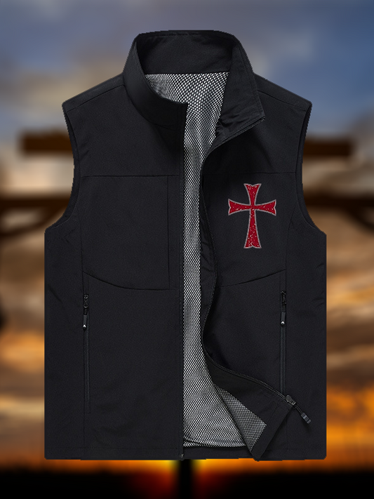 Knights Templar Crusader Cross Jesus God Christian Outdoor Quick-dry Vest