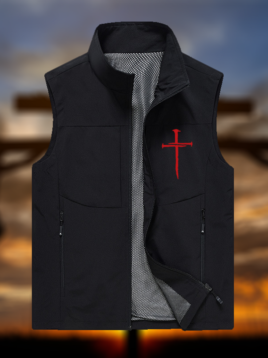 Red Cross Jesus God Christian Outdoor Quick-dry Vest
