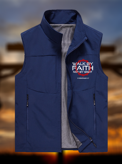 Walk By Faith Not By Sight 2 Corinthians 5:7 Jesus God Christian Outdoor Quick-dry Vest