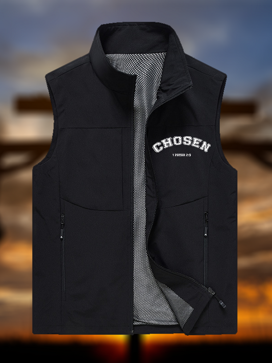 Chosen Jesus God Christian Outdoor Quick-dry Vest