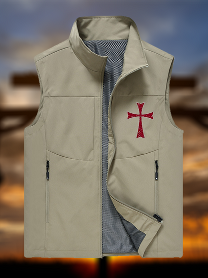 Knights Templar Crusader Cross Jesus God Christian Outdoor Quick-dry Vest