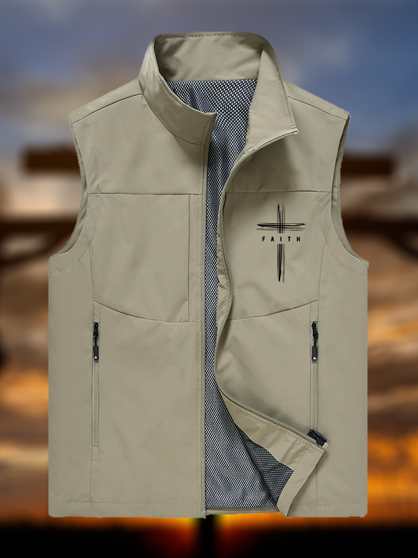 Faith Cross Jesus God Christian Outdoor Quick-dry Vest