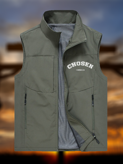 Chosen Jesus God Christian Outdoor Quick-dry Vest