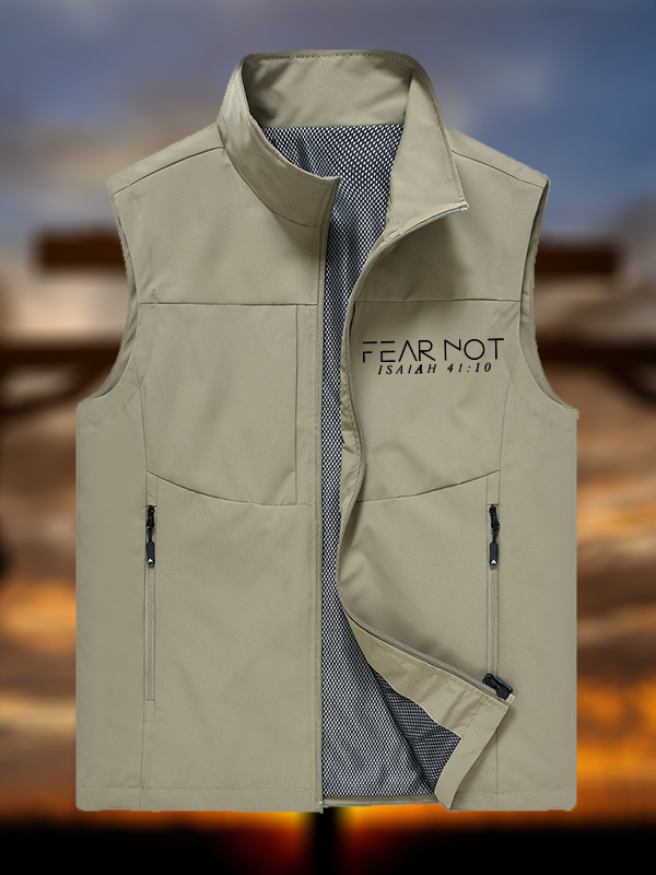 Fear Not Isaiah 41:10 Jesus God Christian Outdoor Quick-dry Vest