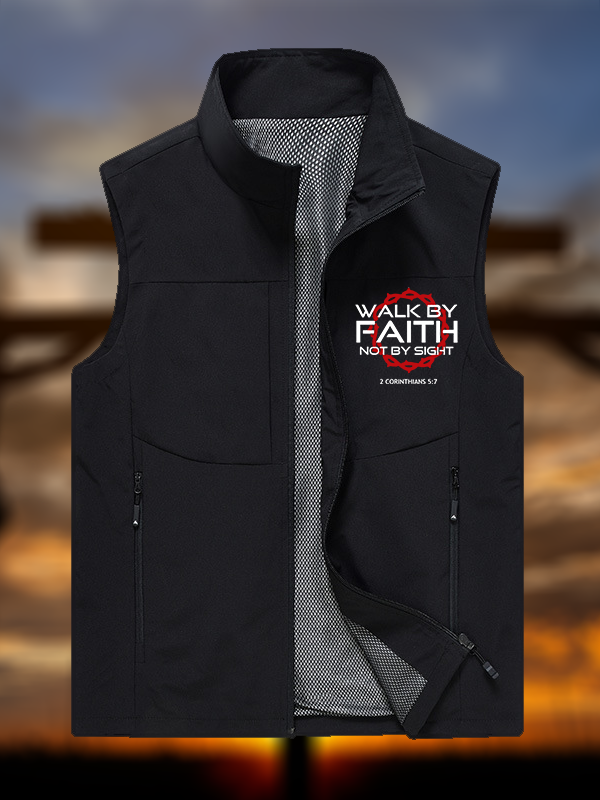Walk By Faith Not By Sight 2 Corinthians 5:7 Jesus God Christian Outdoor Quick-dry Vest