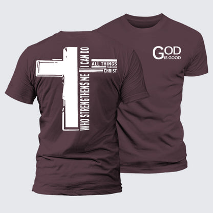Luxe Mercerized Cotton Tee - God Is Good Philippians 4:13