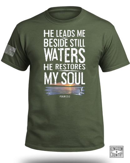 He Leads Me Beside Still Waters T-Shirt