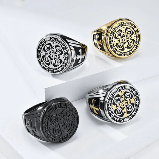 St. Benedict the Protector Titanium Ring
