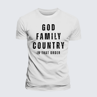 Luxe Mercerized Cotton Tee - God Family Country In That Order