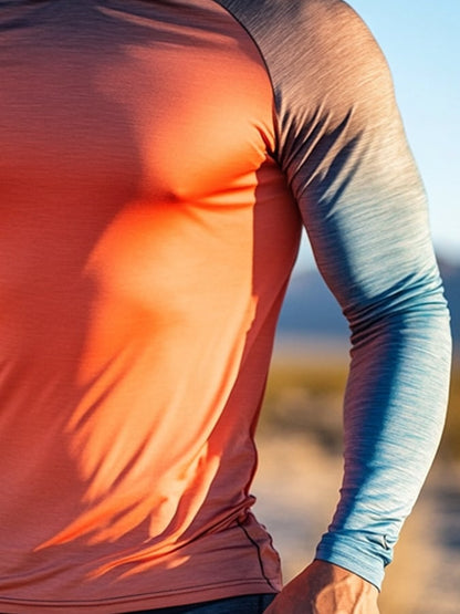 Men's Outdoor Sun Protection Breathable Cool Hooded Sun Protection Long Sleeve Top