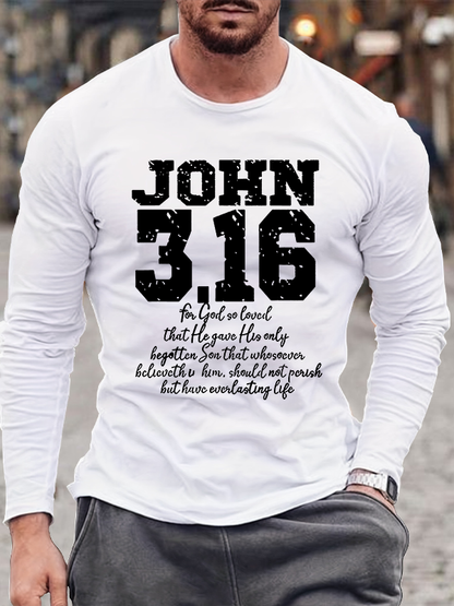 For God So Loved The World John 316 Bible Verse Christian Cotton Long Sleeve T-Shirt
