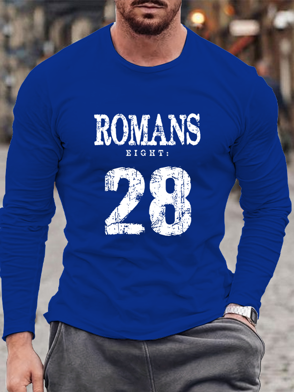 Bible Verse Romans 8:28 Gospel Christian Cotton Long Sleeve T-Shirt