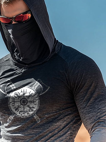 Men's Outdoor Sun Protection Breathable Cool Hooded Sun Protection Long Sleeve Top